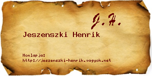 Jeszenszki Henrik névjegykártya