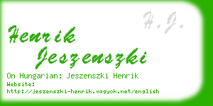 henrik jeszenszki business card